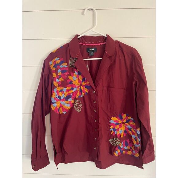 NWT Anthropologie Maeve Embroidered Button Down‎ Shirt, Size 6, $130 - Picture 3 of 9